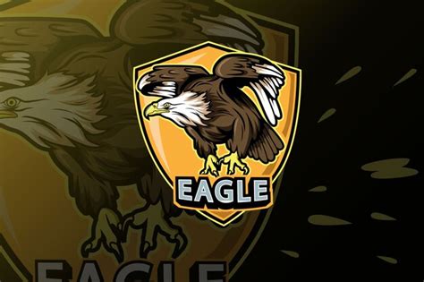 Modelo De Logotipo Da Equipe Eagle E Sports Vetor Premium