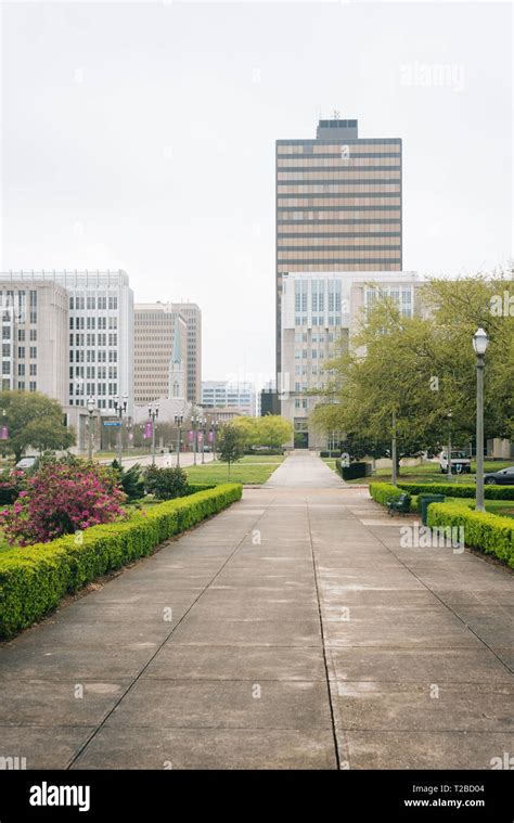 Gardens And Buildings In Downtown Baton Rouge Louisiana Stock Photo