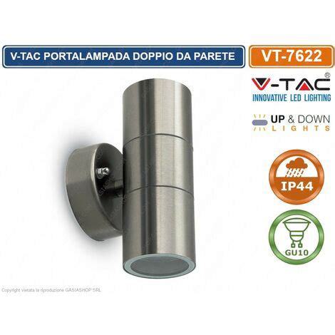 V Tac Vt Portalampada Doppio Wall Light Da Muro Per Lampadine