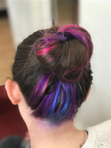 Blue Pink And Purple Underlights Hidden Rainbow Hair Artic Fox Hairdye