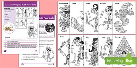 Indonesian Wayang Kulit Paper Craft Profesor Hizo Twinkl