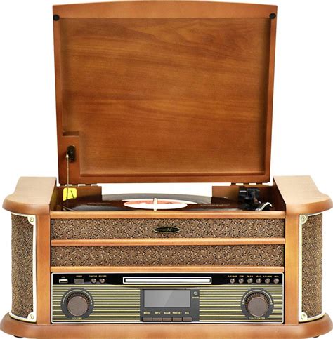 Gramofon Retro Kaseta Cd Usb Bluetooth Radio Dab