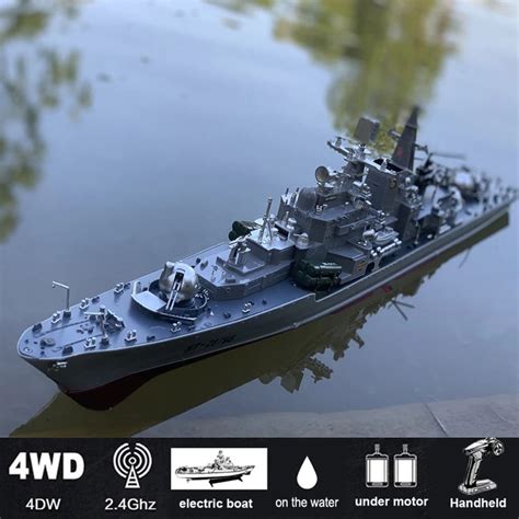 RC Battleship Boat Large Scale High Speed Remote Control Boat 2.4ghz Kids Gift 1:275 Scale Game ...