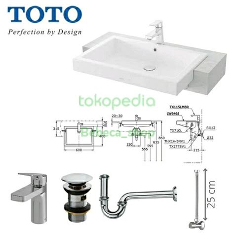 Jual Wastafel Toto Lw646j Wf Comp Set Kran Dingin Tx109lrs Jakarta