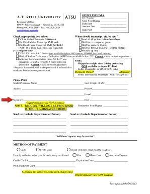 Fillable Online Atsu Atsu Request Form Atsu Fax Email Print Pdffiller