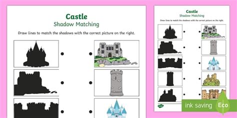 Castles Shadow Matching Worksheet Professor Feito Twinkl