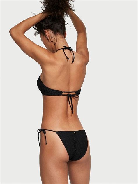 Büzgülü Bağlama Detaylı Bikini Üstü Siyah Victoria s Secret