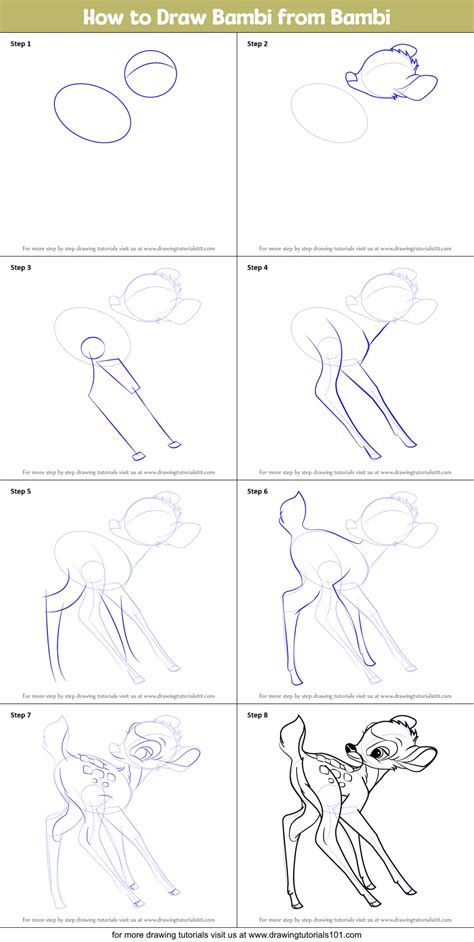 How To Draw Bambi From Bambi Printable Step By Step Drawing Sheet