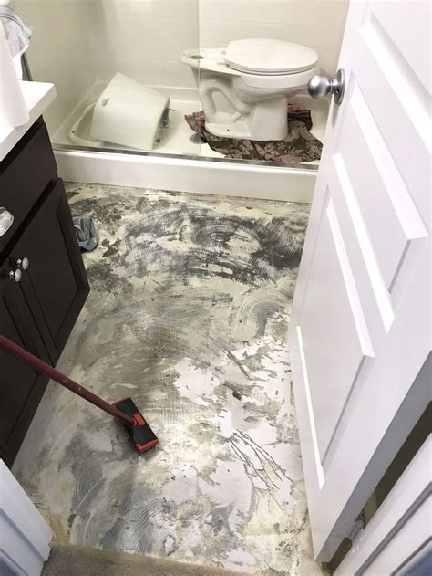 How To Prep And Tile Your Bathroom Floors How I Removed Stubborn