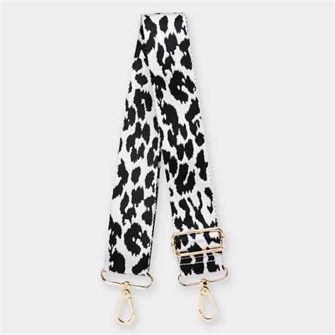 Johnny Loves Rosie Luxe Leopard Print Bag Strap Black And White