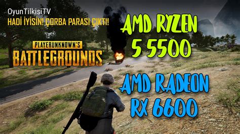 AMD Ryzen 5 5500 3 6 GHz AMD RX 6600 8GB SAM ON PlayerUnknown S