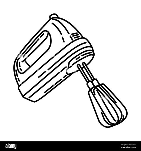 Hand Mixer Part Of Cooking Accessories And Equipment Device Hand Drawn