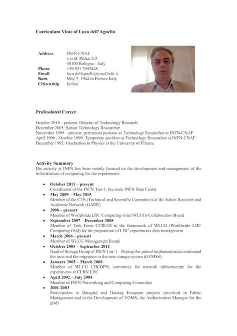 Pdf Curriculum Vitae Of Luca Dellagnello Curriculum Vitae Of Luca