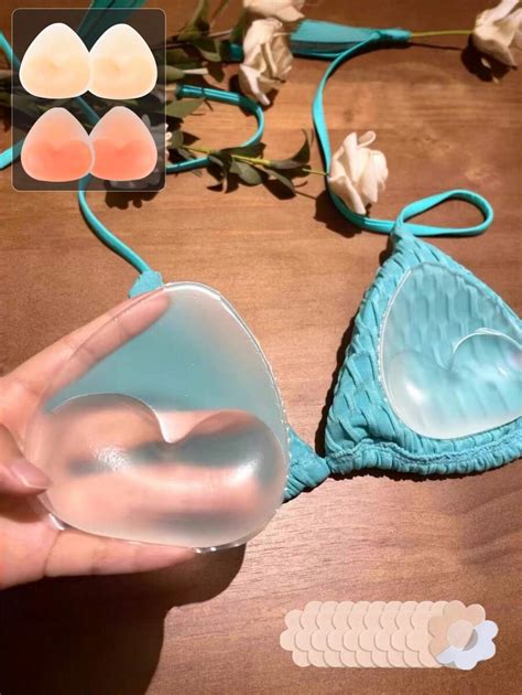 Pair Reusable Silicone Bra Inserts Invisible Push Up Pads For Swimwear Lingerie Soft