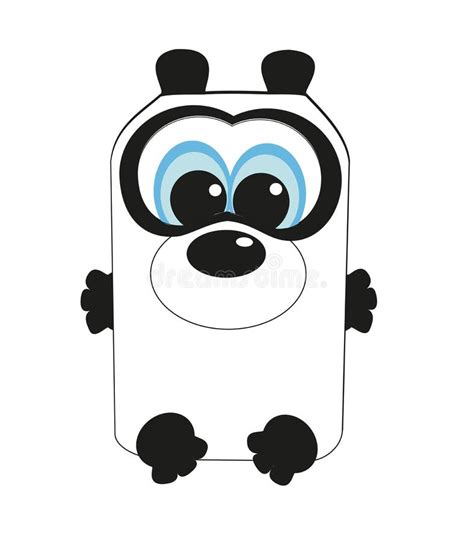 Nice Square Panda Stock Vector Illustration Of Happy