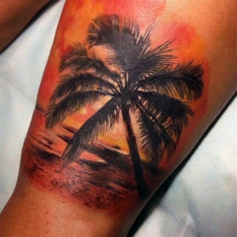 Sunset Tattoos For Men Fading Daylight Sky Designs