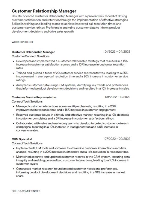 Customer Relationship Manager Resume Examples With Guidance