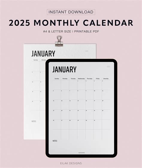 Free Printable Calendar 2025 Waterproof | Fanny Printable