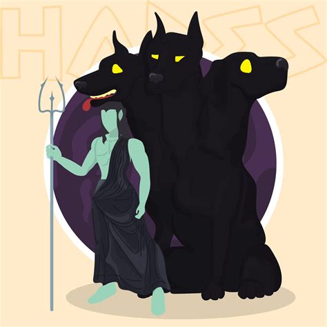 Isolated colored hades with cerberus greek god character Vector ...