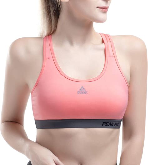 Peak Sports Bras For Women High Impact Workout Bra Seamless Padded Moisture Wicking Bra For