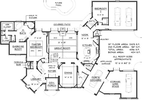 English Country Style House Plans - 4296 Square Foot Home , 2 Story, 4 ...