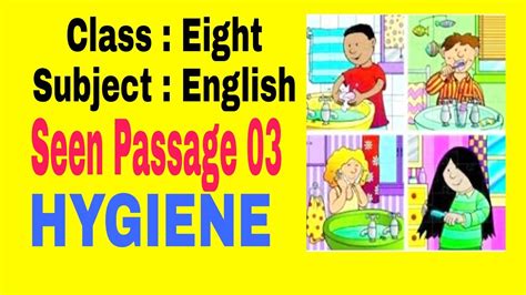 Kohinur Akter Class Eight Subject English Seen Passage 03 Hygiene Youtube