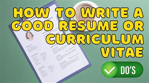 How To Write A Catchy Resume Dos Be A Cyberbacker Youtube