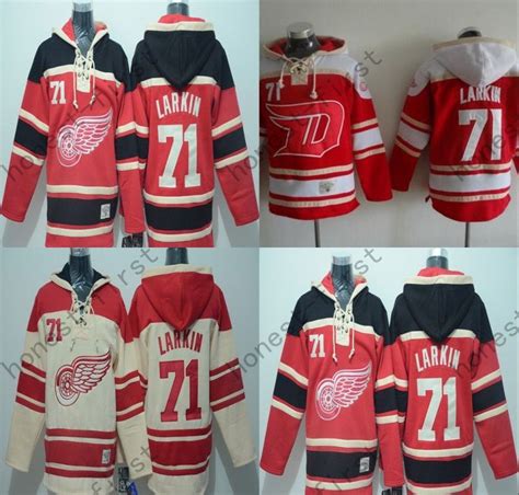 2018 2016 Detroit Red Wings Jersey 71 Dylan Larkin Hoodie Hockey Hoodie ...