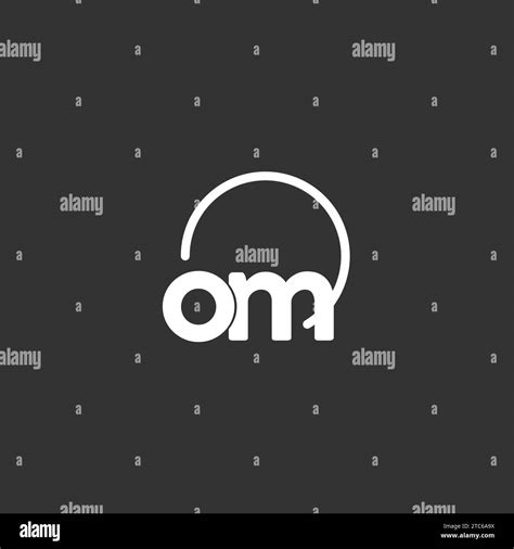 OM Initial Logo With Rounded Circle Vector Graphic Stock Vector Image