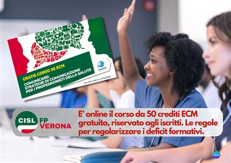 Cisl Fp Verona Percorso Formativo Ecm Da Crediti Gratis Per Gli