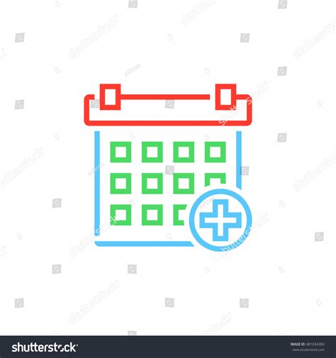 Annual Medical Checkup Symbol Calendar Line Stock Vector 481034383 Shutterstock