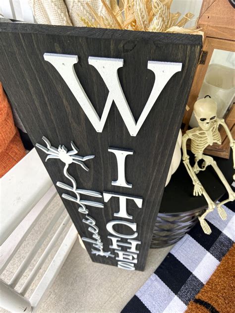 Shoes Off Witches Welcome Witches Wood Sign Halloween Etsy