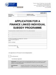 Application For A Finance Linked Individual Subsidy Application For