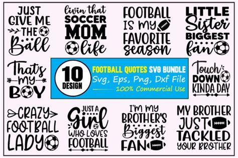 Football Quotes Svg Bundle Designs Graphics