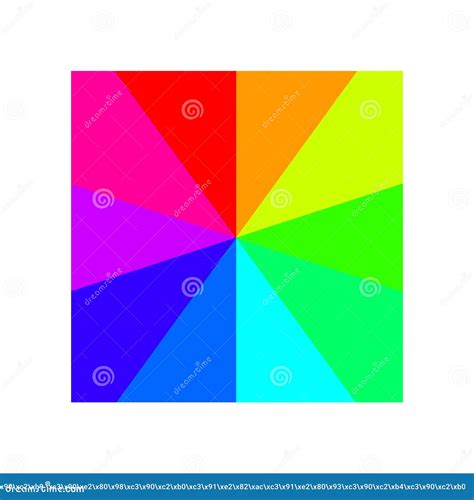 A Simple Square Design is Painted in the Entire Palette of Colors Stock ...