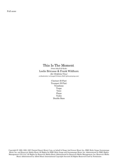 This Is The Moment Arr Ghmusicprep By Leslie Bricusse Sheet Music