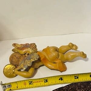 Roman Fontanini Figurine Depose Italy Resin Cherub Angel Vtg Cymbals