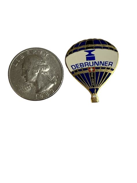 Vintage Hot Air Balloon Lapel Pinback Button Swiss Gem