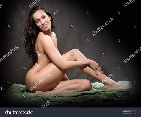 Naked Beautiful Woman Posing On Black Stock Photo Edit Now 60317275