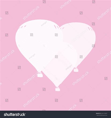 Hot Air Balloon Heart Shape Illustrated Stock Vector Royalty Free