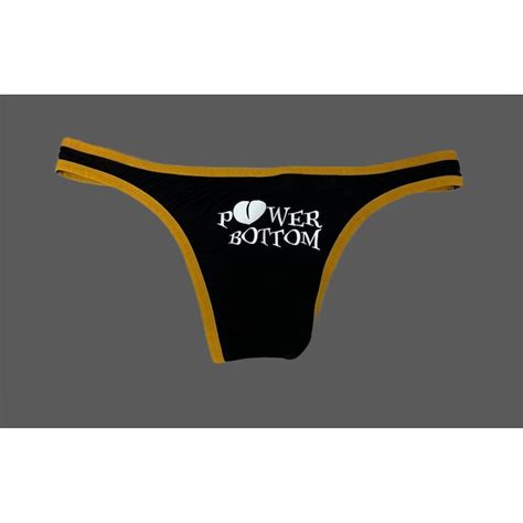 H E Arts Design Power Bottom LOGO Custom Print Mens Black Cheeky Bikini Underwear Etsy