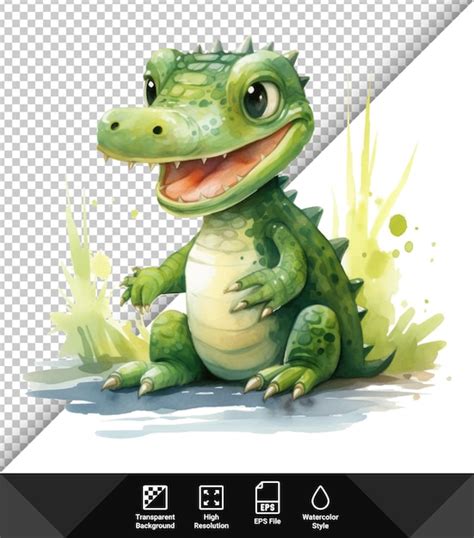 Ilustra O Vetorial De Crocodilo Fofo Vetor Premium