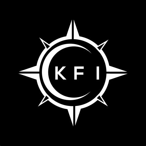 kfi abstract technology circle setting logo design  black background