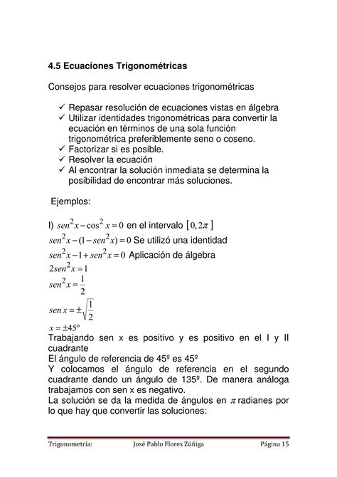 Manual De Teor A Trigonometr A Matem Tica Bachillerato Autor Jos