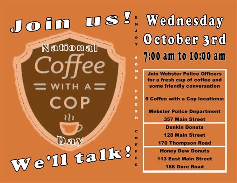 October 3 Is National Coffee With A Cop Day The Lake 940