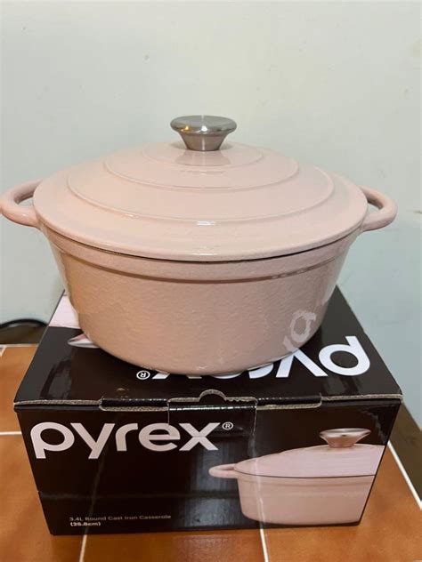 Brand New Pyrex L Round Cast Iron Casserole Furniture Home Living