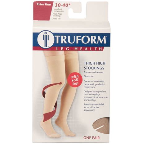 Buy Truform Compression Stockings Thigh High Mmhg Closed Toe