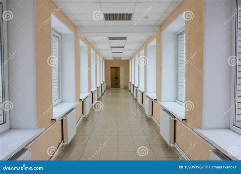 Bright Hospital Corridor Go To The Hospital With Windows From Stock