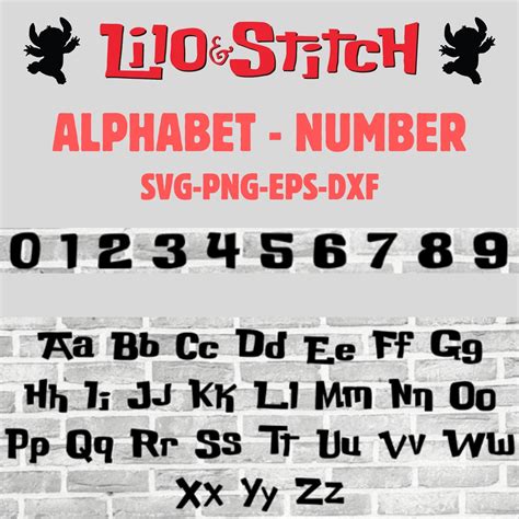 Stitch Alphabet Svg Lilo And Stitch Stitch Alphabet Font Lilo