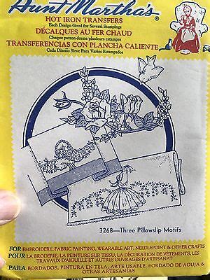 Aunt Martha S Hot Iron Transfers Three Pillow Slip Motifs EBay